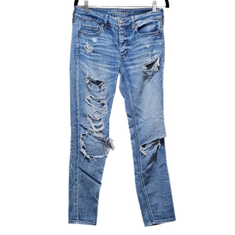American Eagle Outfitters Denim Jeans, 3 button down, Size 4 Regular‎ (RN 54485)